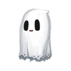 Cute little ghost character illustration.