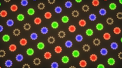 three-dimensional models of chips on a dark background. 3d rendering illustration