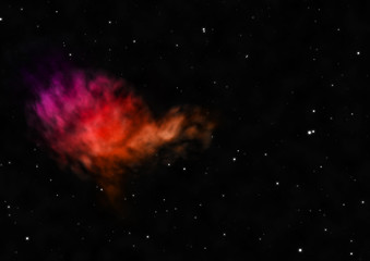 Being shone nebula. 3D rendering