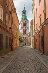 Fototapeta na wymiar oznan, Poland - one of the main cities of the country, Poznan presents a wonderful mix between ranaissance and medieval architecture. Here in particular a glimpse of the Old Town 