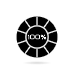 Obraz premium Percentage diagram. 10 20 30 40 50 60 70 80 90 100 percent pie chart. Business infographics template