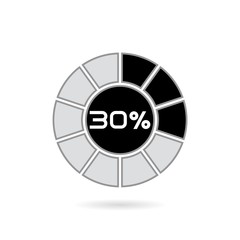 Percentage diagram. 10 20 30 40 50 60 70 80 90 100 percent pie chart. Business infographics template