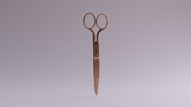 Bronze Tailoring Scissors 3d illustration 3d render