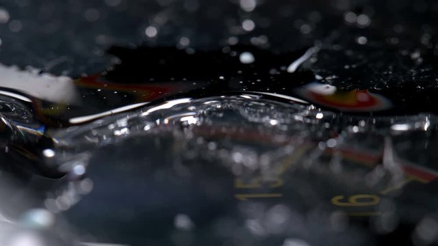 iquid flows down the manometer glass, forming a beautiful effect, similar to oil, but glycerin is usually poured into such sensors, close-up