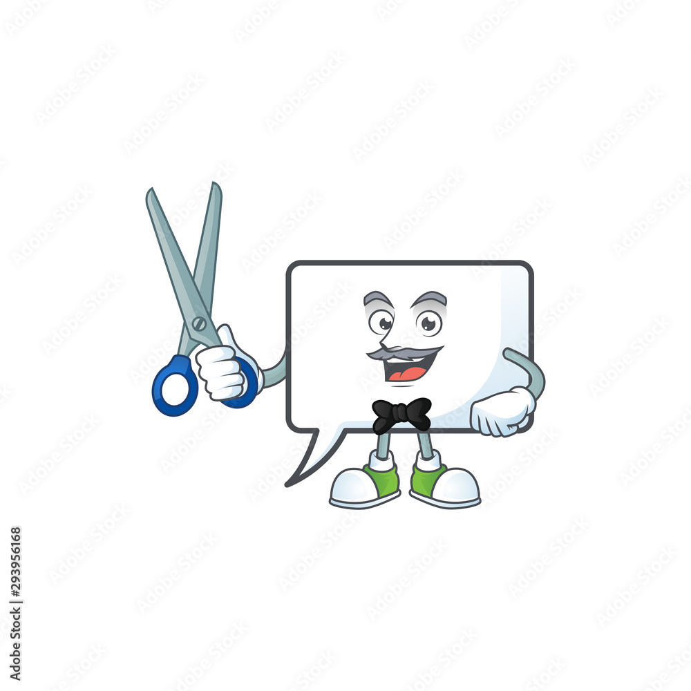 Canvas Prints barber rectangle bubble icon cartoon with mascot