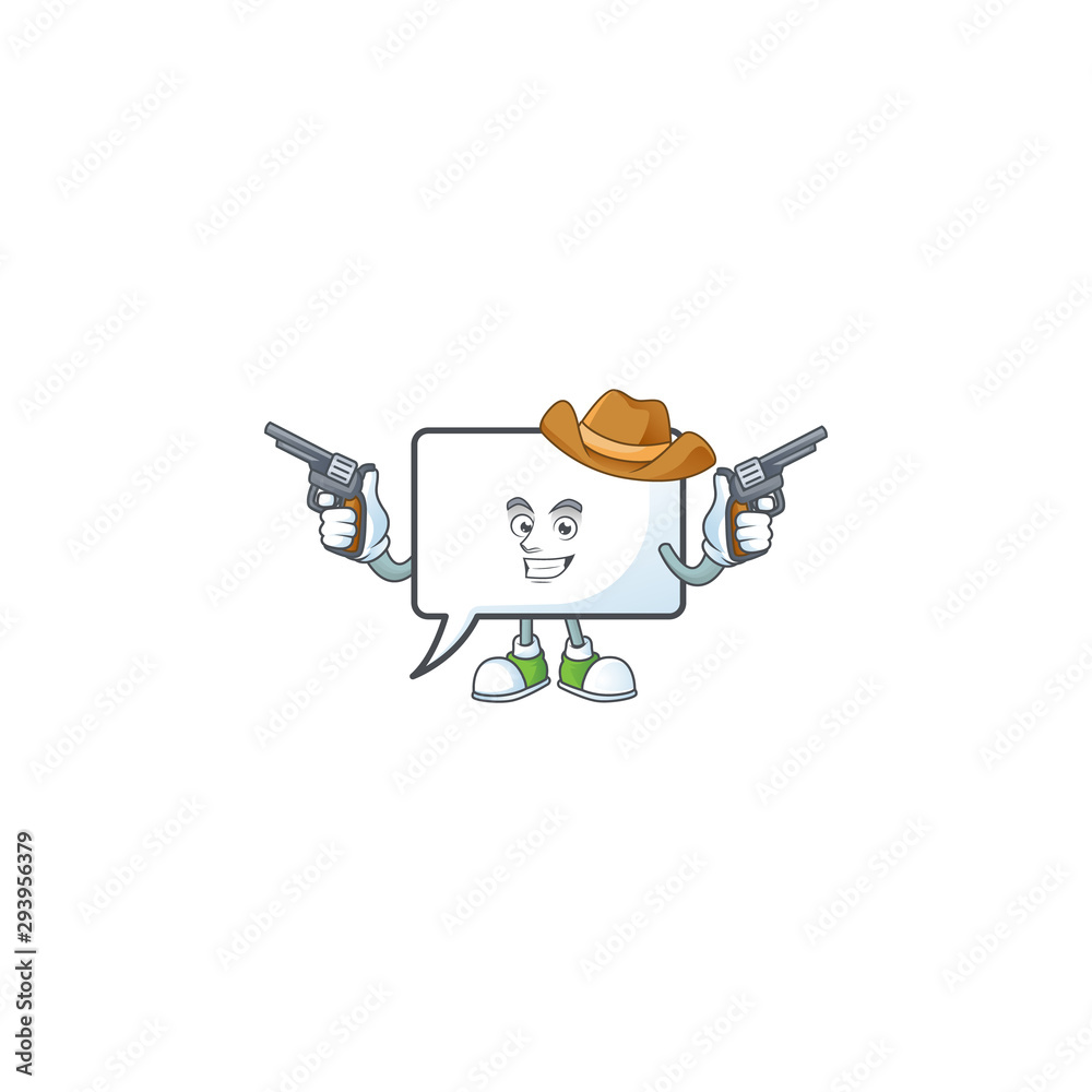 Canvas Prints Cowboy rectangle bubble icon cartoon with mascot