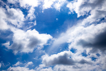 Summer sky with cumulus clouds