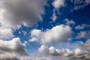 Summer sky with cumulus clouds