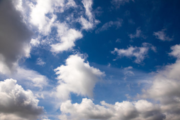 Summer sky with cumulus clouds