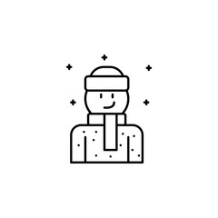 winter clothes, Christmas line icon on white background