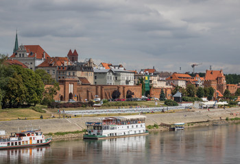 Fototapeta na wymiar Torun, Poland - located on the Vistula River, Torun displays one of the most wonderful Gothic and Baroque architectures of Poland. Here in particular the Old Town, a Unesco World Heritage