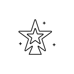 Obraz premium tree, Christmas, star line icon on white background