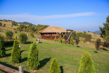 Dreamy Wooden House And Beautiful Nature Landscape