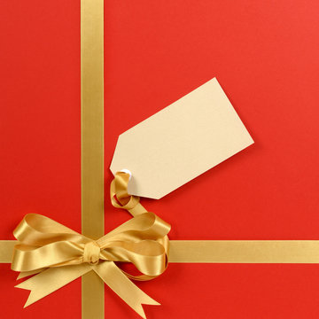 Red And Gold Gift With Tag