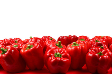 red peppers on a white background