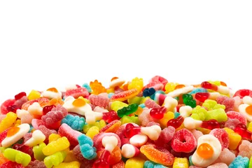 Gordijnen colorful candy on white background © Nikolay
