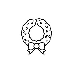 Christmas, decoration, tree line icon on white background