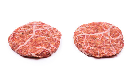 Burger cutlet isolated on white.