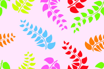 Obraz premium abstract floral seamless pastel leaves background.