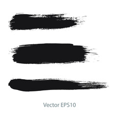 brush strokes watercolor background. Vector black paint