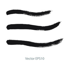 brush strokes watercolor background. Vector black paint