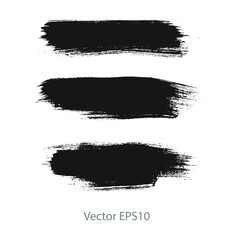 brush strokes watercolor background. Vector black paint
