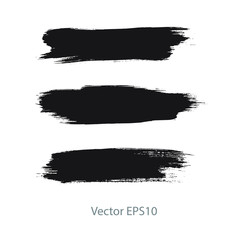 brush strokes watercolor background. Vector black paint