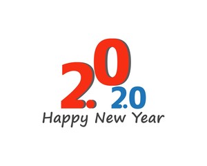 Happy New Year 2020 Text Design Patter, Vector illustration