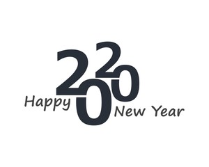 Happy New Year 2020 Text Design Patter, Vector illustration