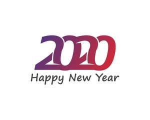 Happy New Year 2020 Text Design Patter, Vector illustration