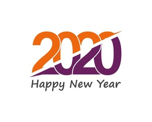 Happy New Year 2020 Text Design Patter, Vector illustration