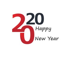 Happy New Year 2020 Text Design Patter, Vector illustration