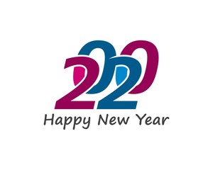 Happy New Year 2020 Text Design Patter, Vector illustration