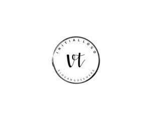  VT Initial handwriting logo vector