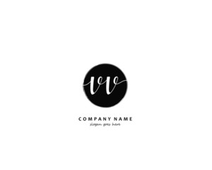  VV Initial handwriting logo vector