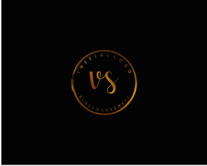  VS Initial handwriting logo vector