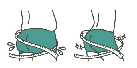 ダイエット-垂れたお尻と引き締まったお尻-メジャー-2色