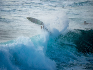 Surfer wipeout - obrazy, fototapety, plakaty