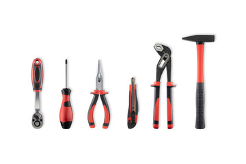 Work tools isolated on white with clipping path