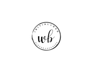 WB Initial handwriting logo vector