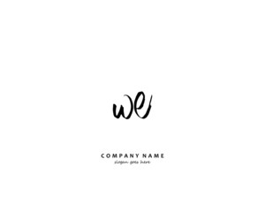 WE Initial handwriting logo vector