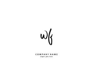 WF Initial handwriting logo vector