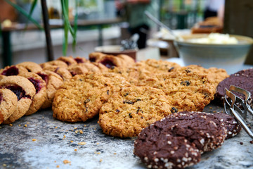 Catering Buffet Cookies Dessert auf einem Blech