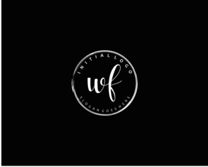 WF Initial handwriting logo vector