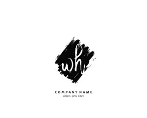 WH Initial handwriting logo vector
