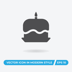 Birthday cake vector icon, simple sign for web site and mobile app.