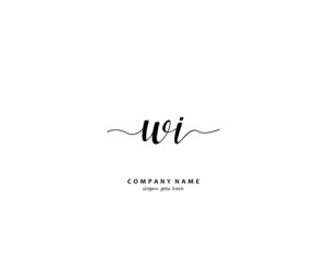 WI Initial handwriting logo vector