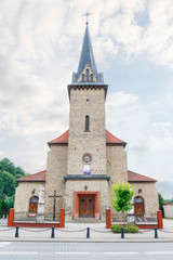 DOBCZYCE, POLAND - AUGUST 03, 2019: City church in Dobczyce