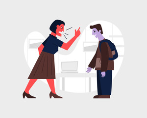 Domestic abuse concpt. Vector illustration