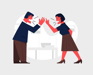 Domestic abuse concpt. Vector illustration